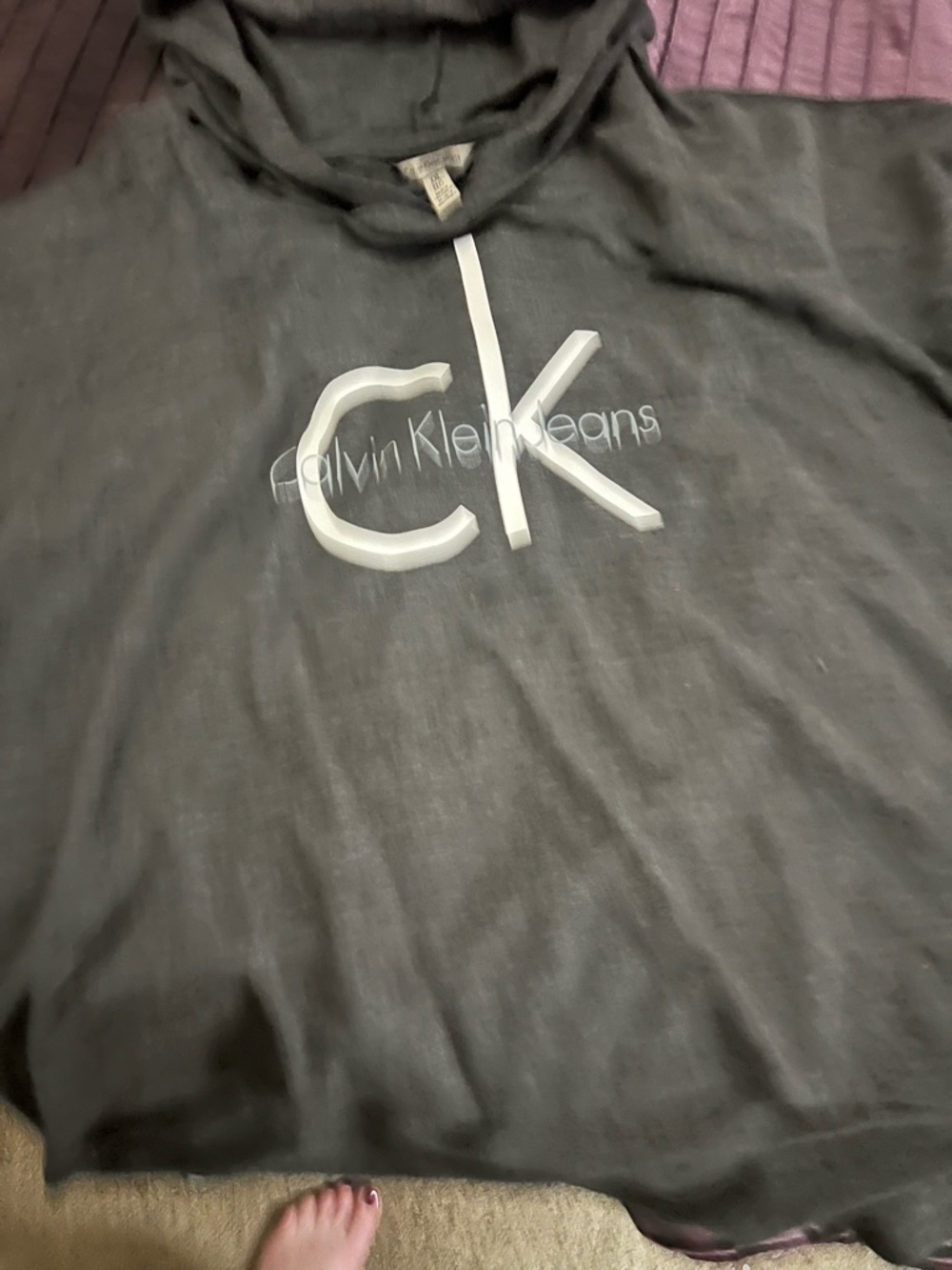 Calvin Klein Dark Gray Hoodie - Womens XXL - Picture 2 of 4